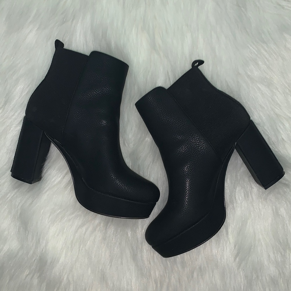 black platform booties